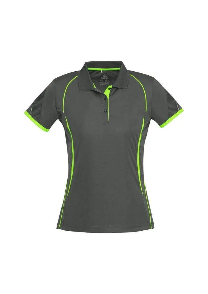Biz Collection Casual Wear 8 / Grey/Fluoro Lime Biz Collection Razor Ladies Polo P405LS